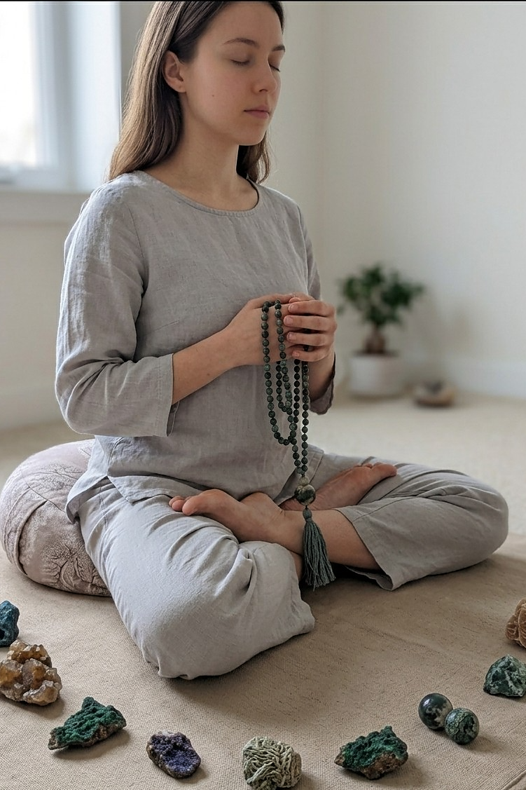 Mala in Agata muschiata, Pietra Guru Agata albero, Rame