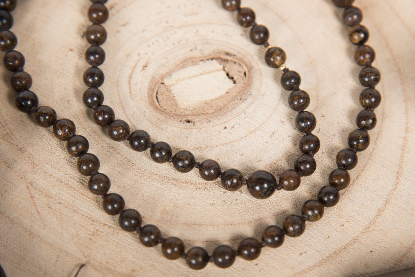 Mala in Bronzite, Argento dorato 925, Placcato Oro 14 kt
