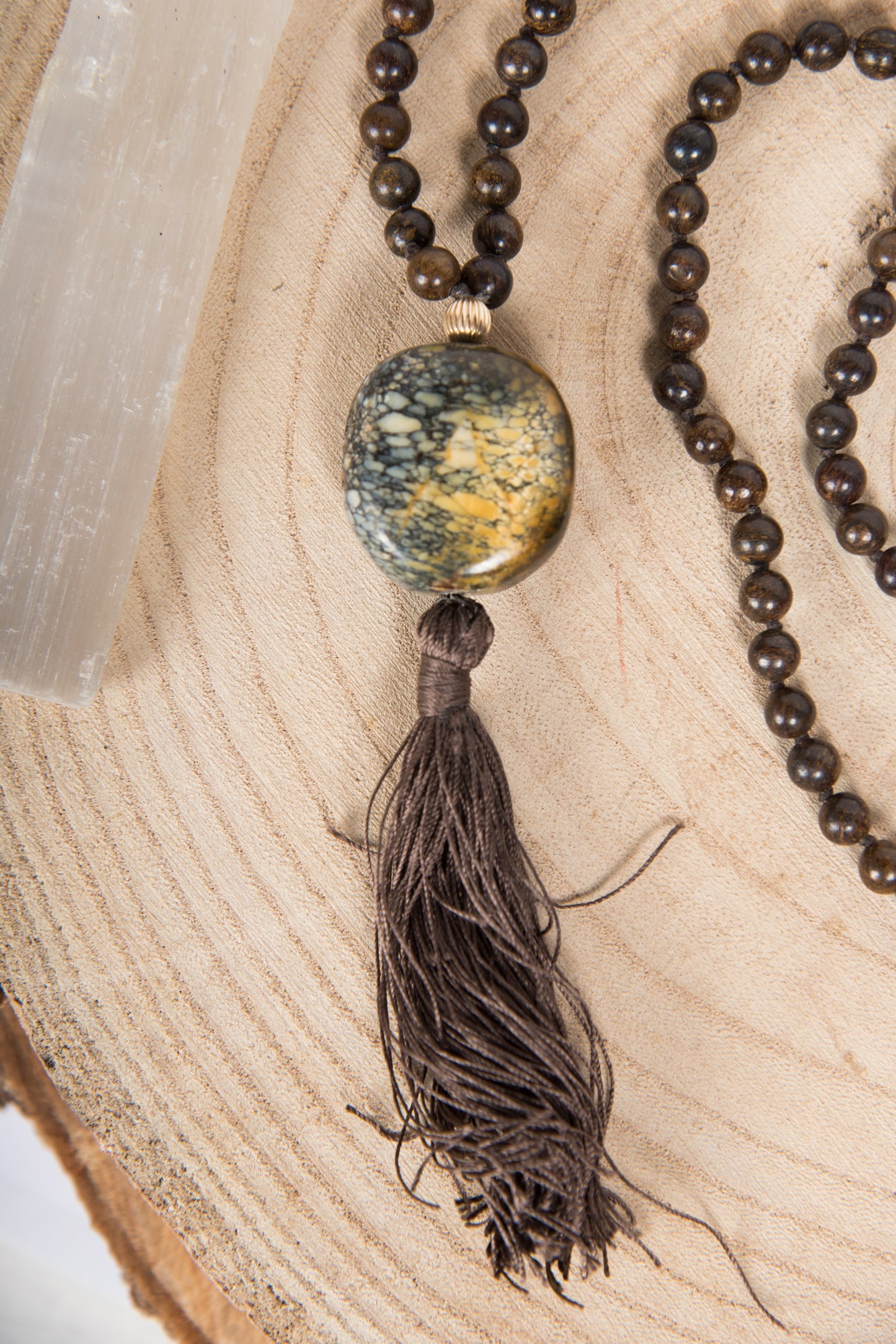 Mala in Bronzite, Argento dorato 925, Placcato Oro 14 kt