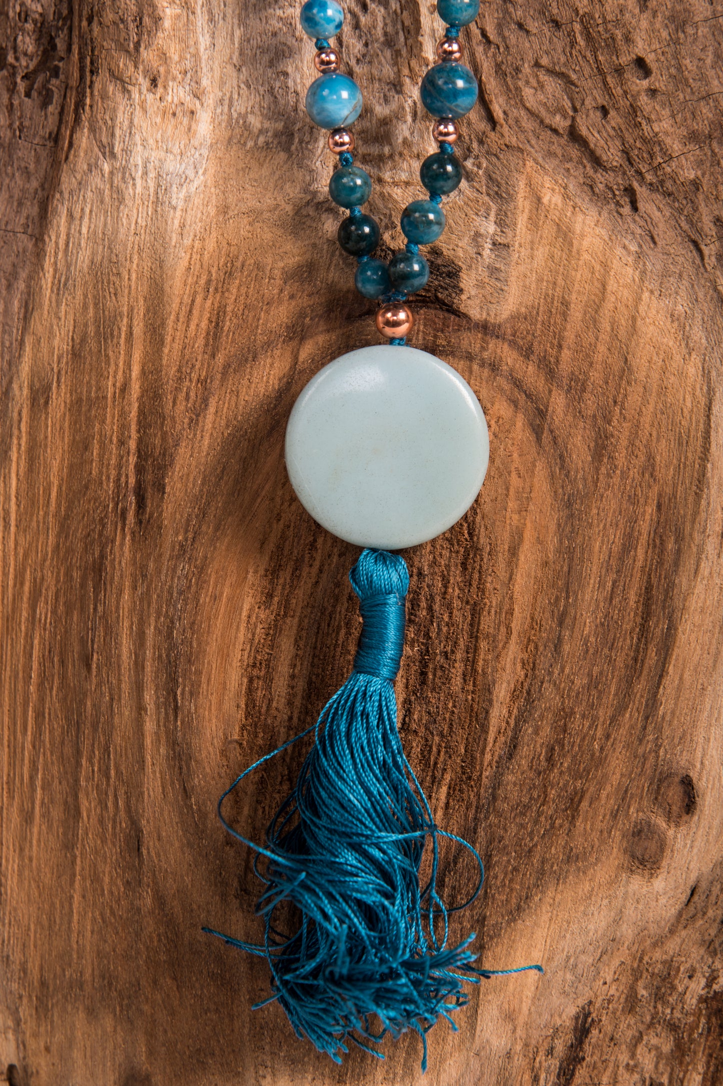 Mala Apatite, Pietra Guru Amazzonite, Rame