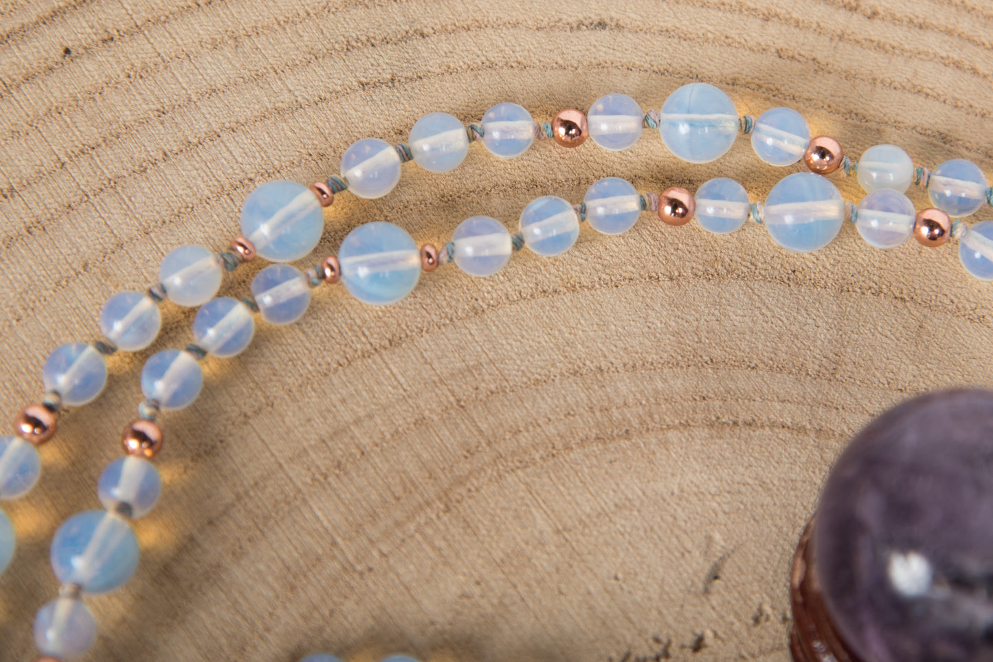 Mala in Opalite, Pietra Guru Lapislazzuli e Rame