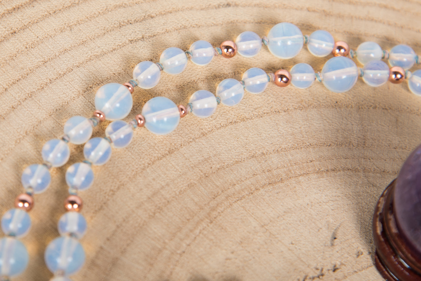 Mala in Opalite, Pietra Guru Lapislazzuli e Rame