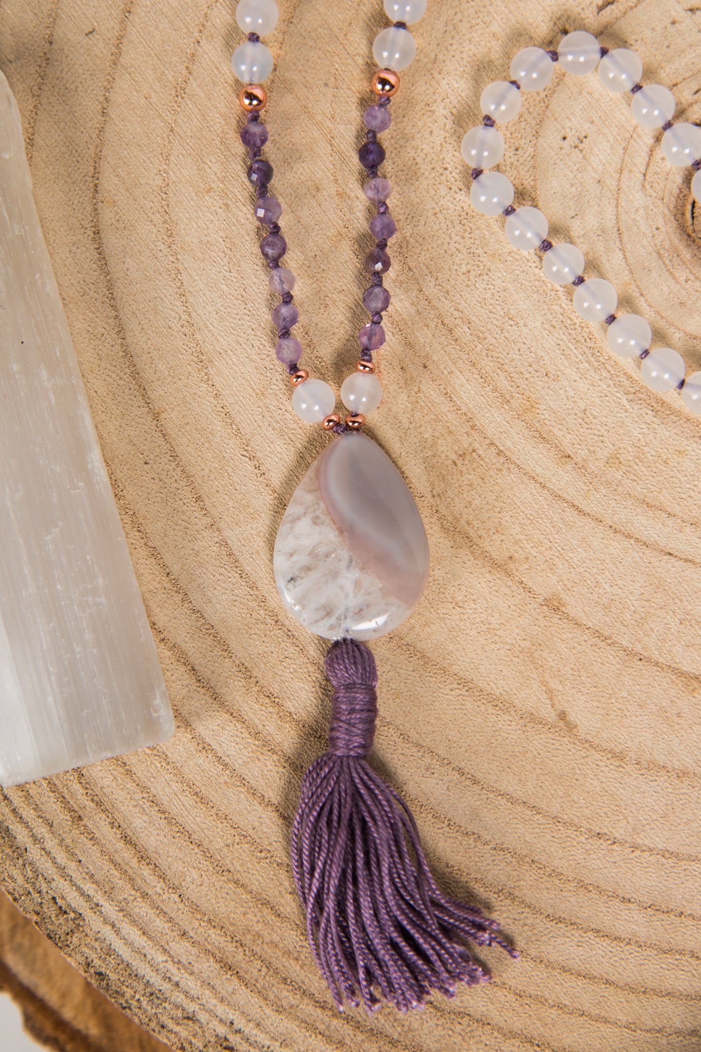 Mala in Ametista, Agata bianca, Rame