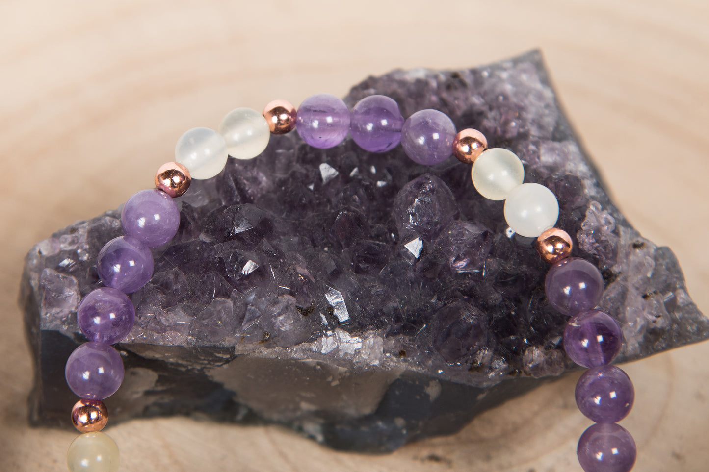 Giadeite, Ametista Lavanda, Charm Chiave in Rame