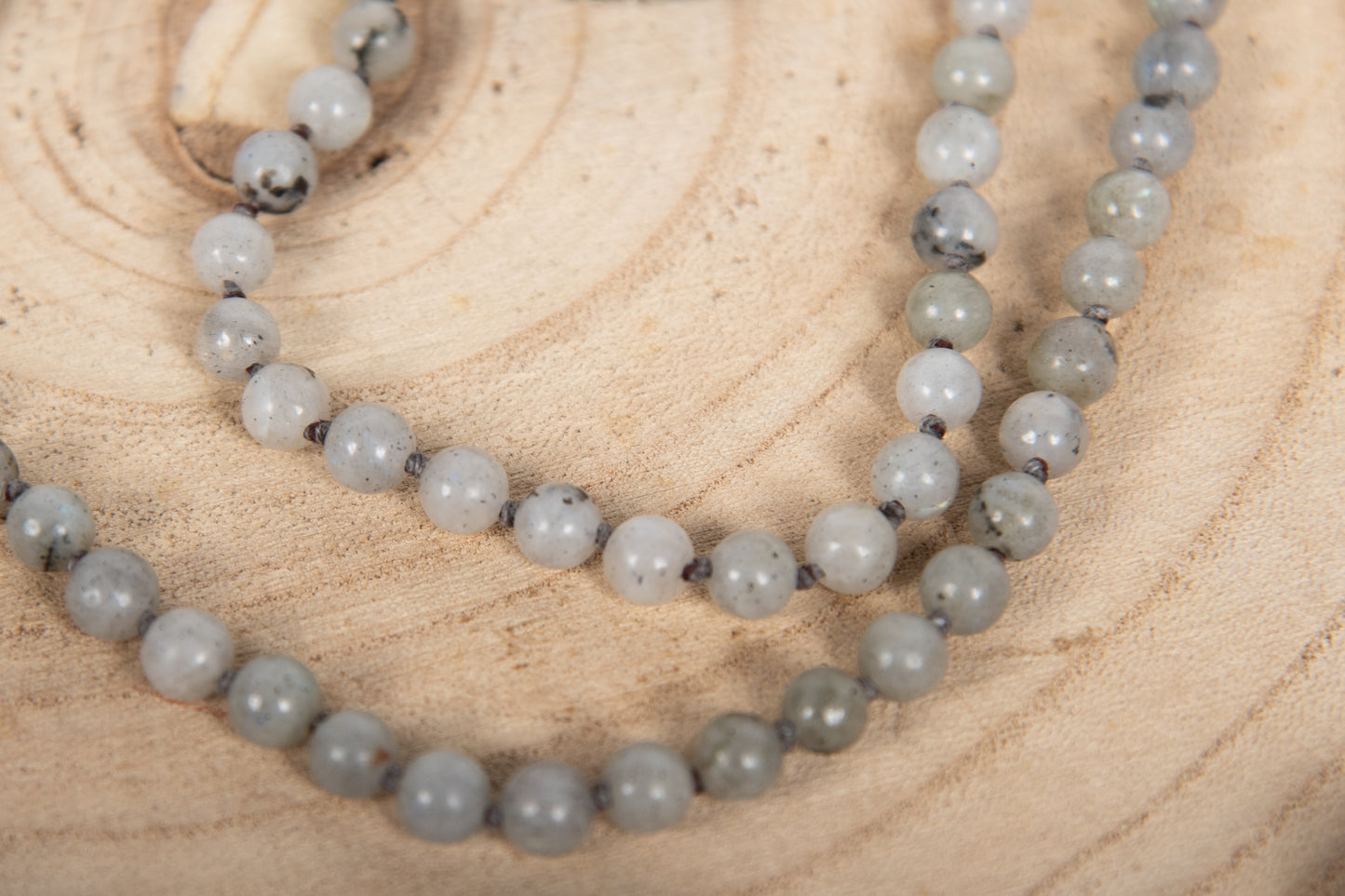 Mala in Pietra di luna arcobaleno Labradorite, Pietra guru Diaspro brecciato, Rame