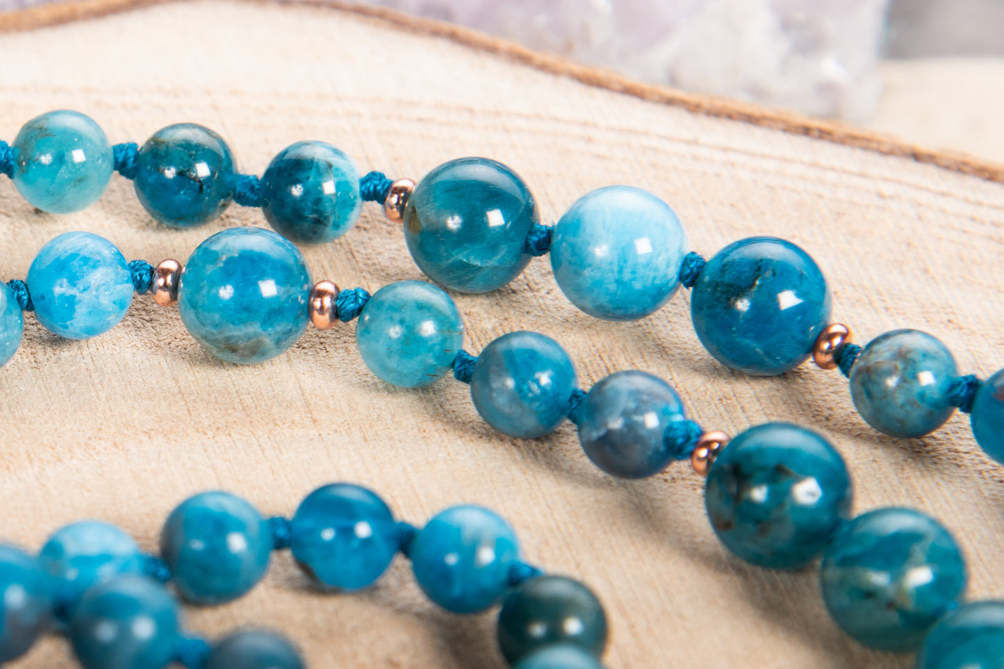 Mala Apatite, Pietra Guru Rame, Rame