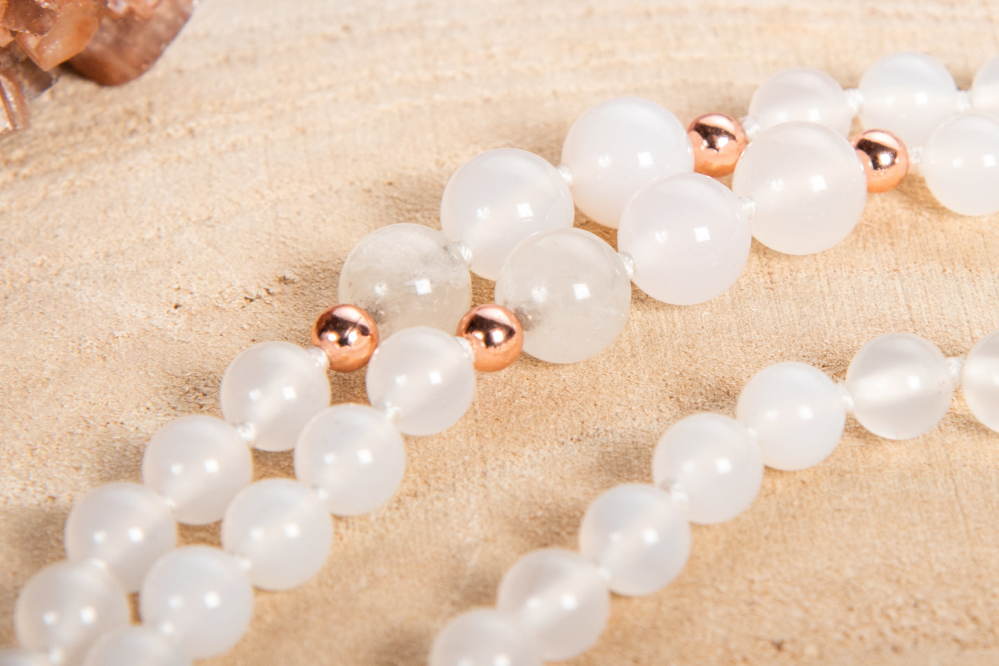 Mala Agata bianca, Pietra Guru Rame, Rame