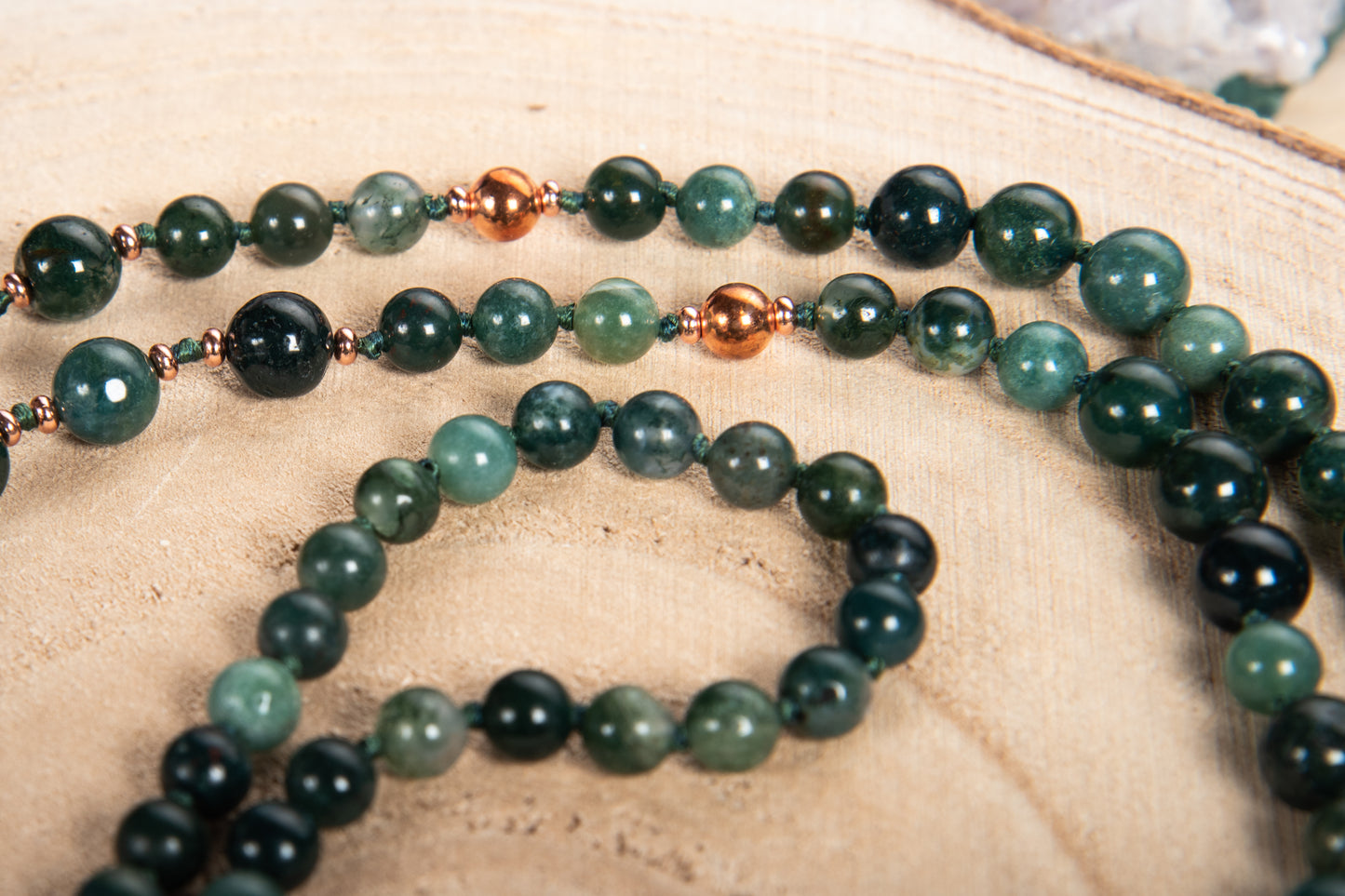 Mala in Agata muschiata, Pietra Guru Agata muschiata, Rame