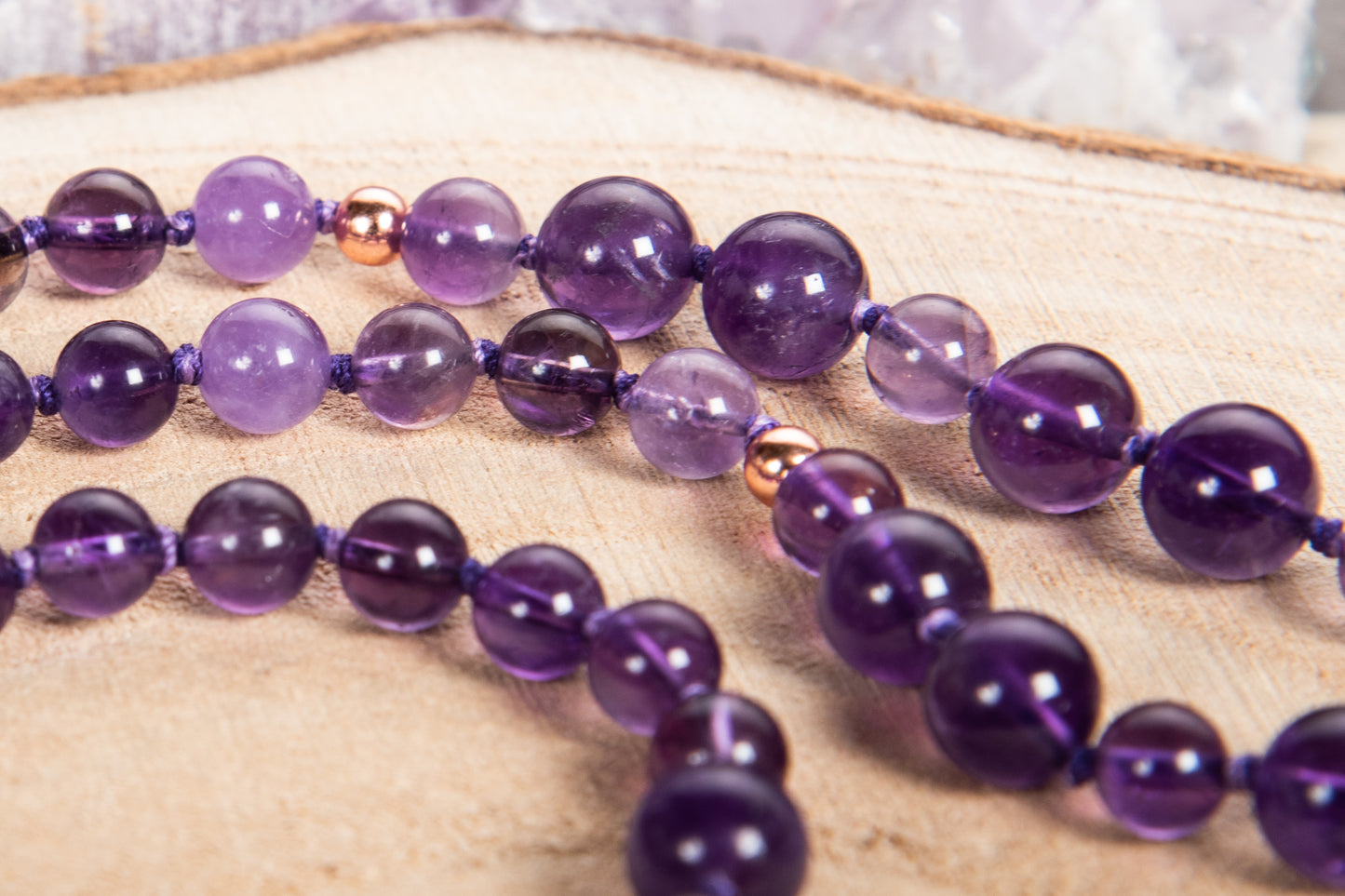 Mala in Ametista, Pietra Guru Ametista, Rame
