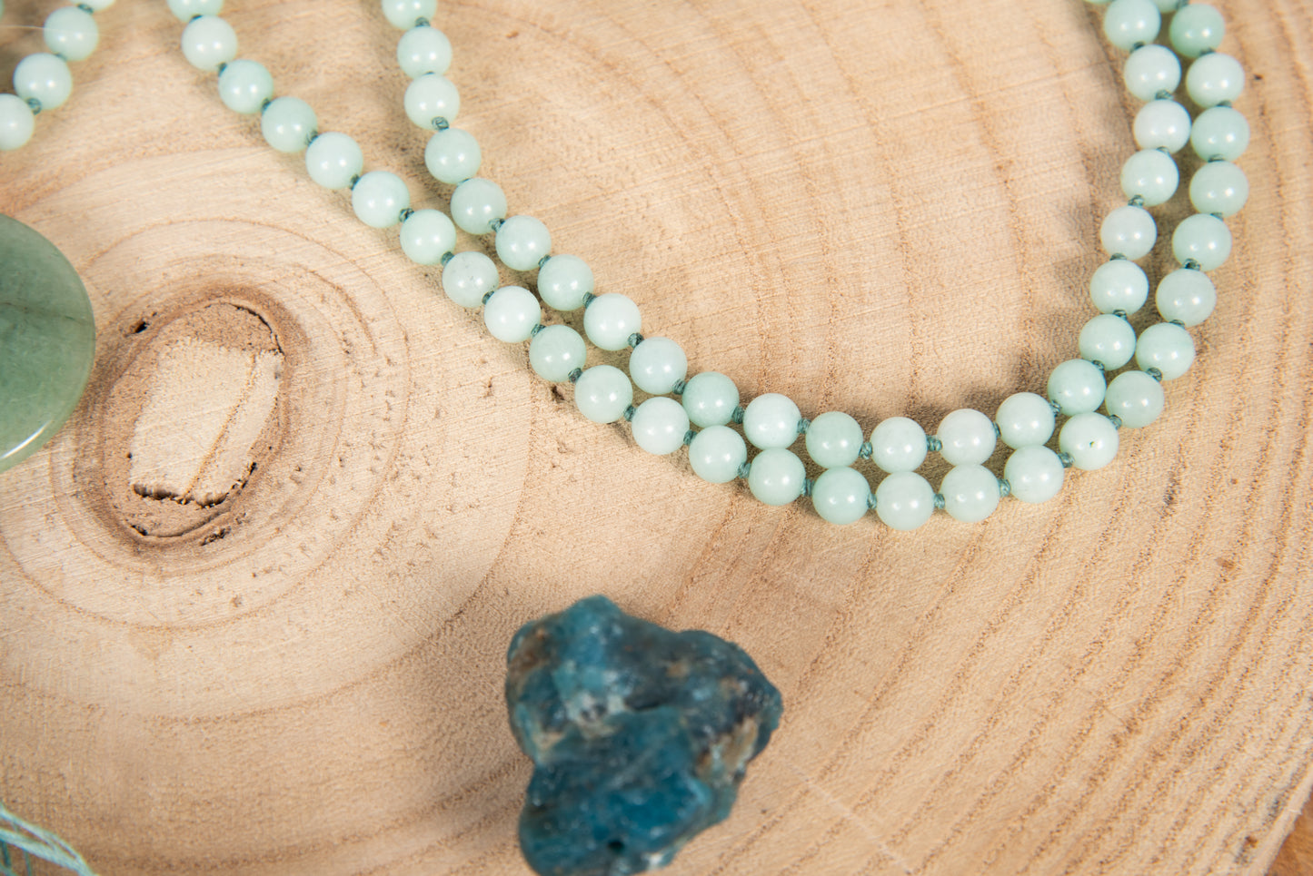Mala in Amazzonite, Pietra Guru Avventurina e Rame