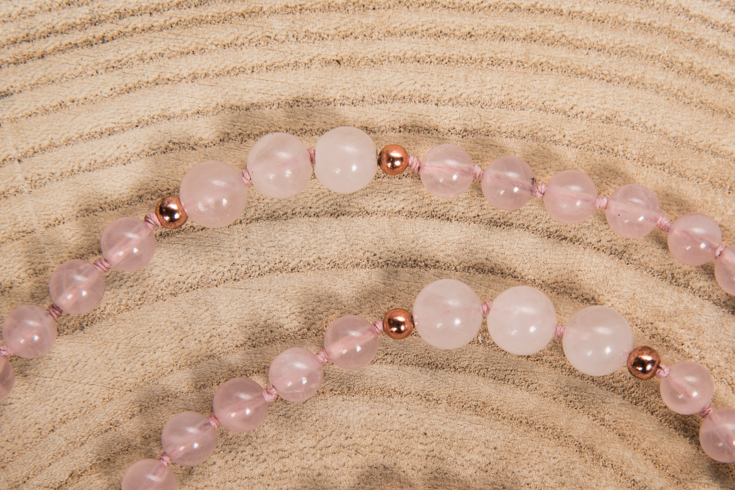 Mala Quarzo rosa, Pietra Guru Quarzo rosa, Rame