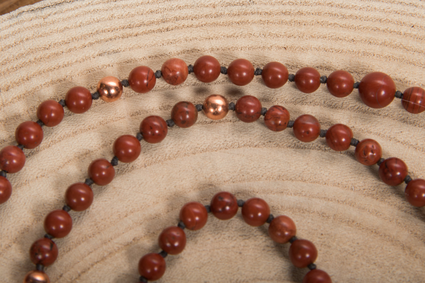 Mala in Diaspro Rosso, Pietra Guru Agata, Rame ok