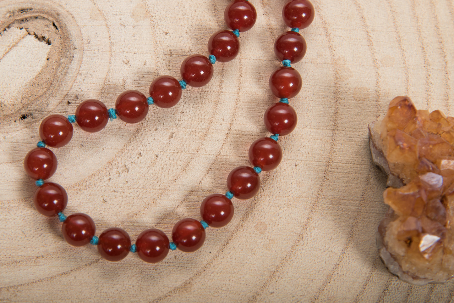 Mala in Agata rossa, Perla Tibetana e Argento 925