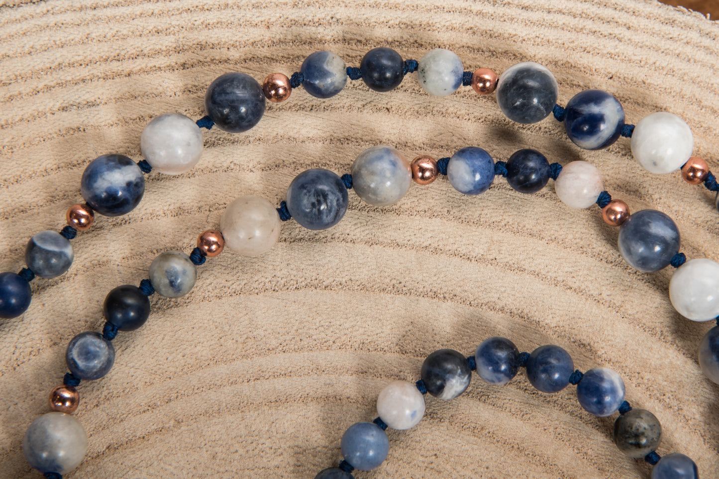Mala in Sodalite, Pietra Guru Sodalite, Rame