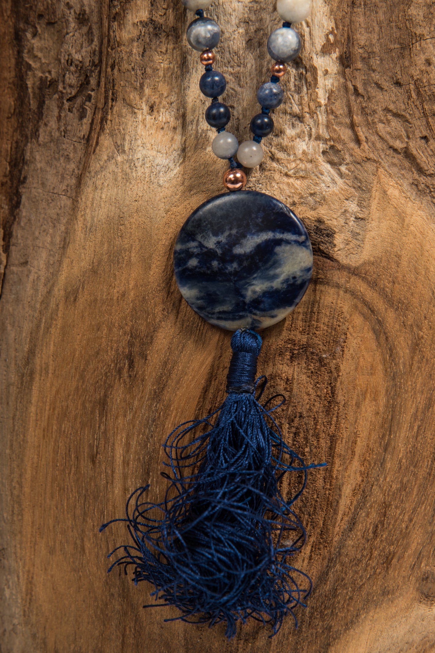 Mala in Sodalite, Pietra Guru Sodalite, Rame