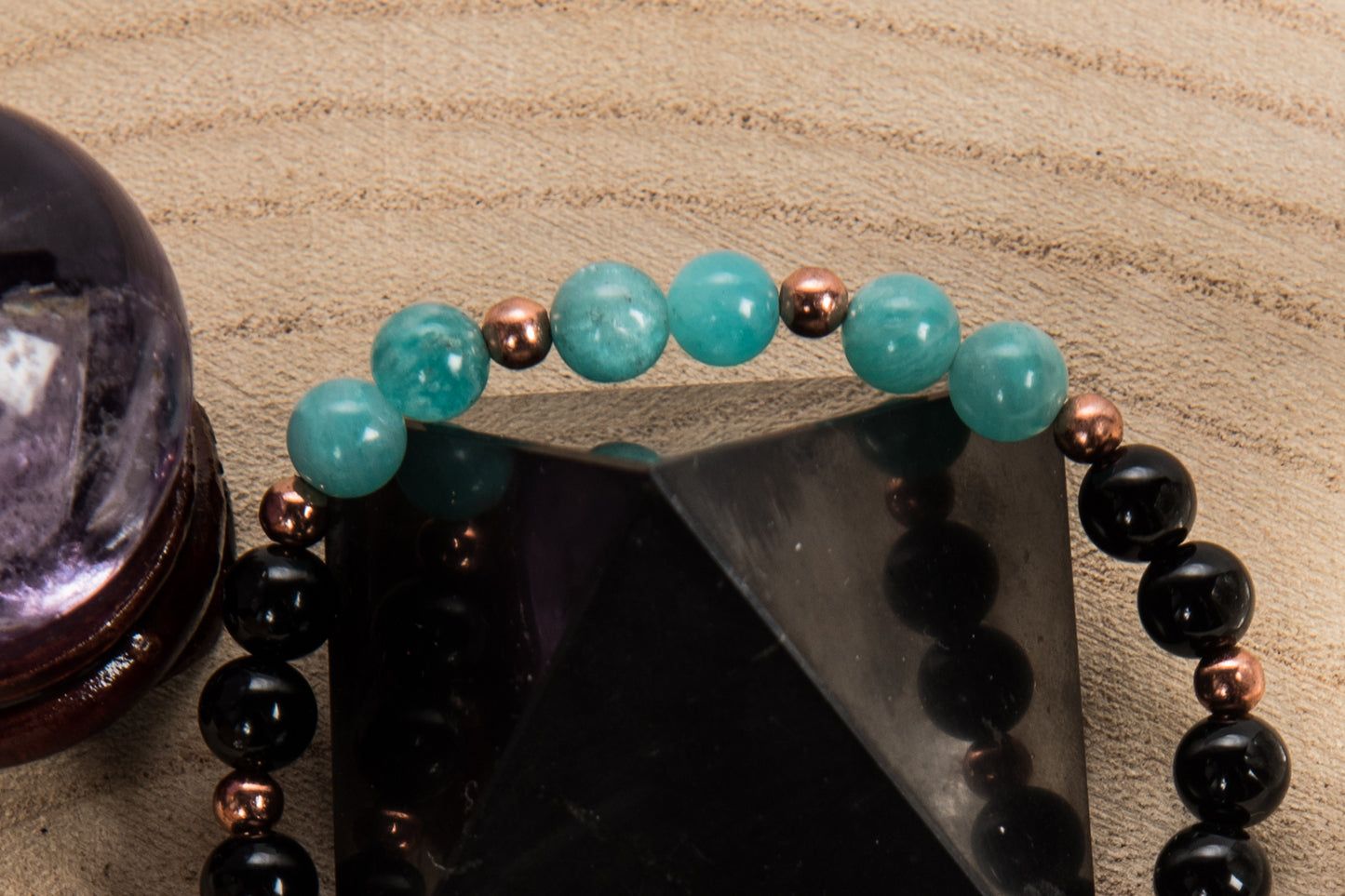 Onice, Amazzonite, Charm Chiave in Rame