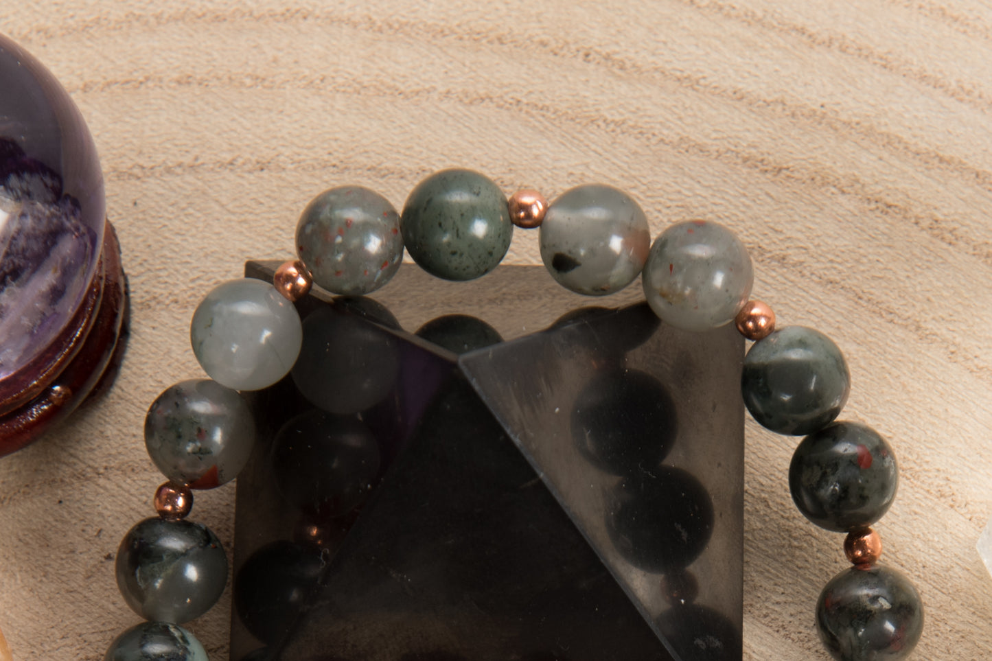 Eliotropio, Agata rossa, Charm Albero della Vita in Rame