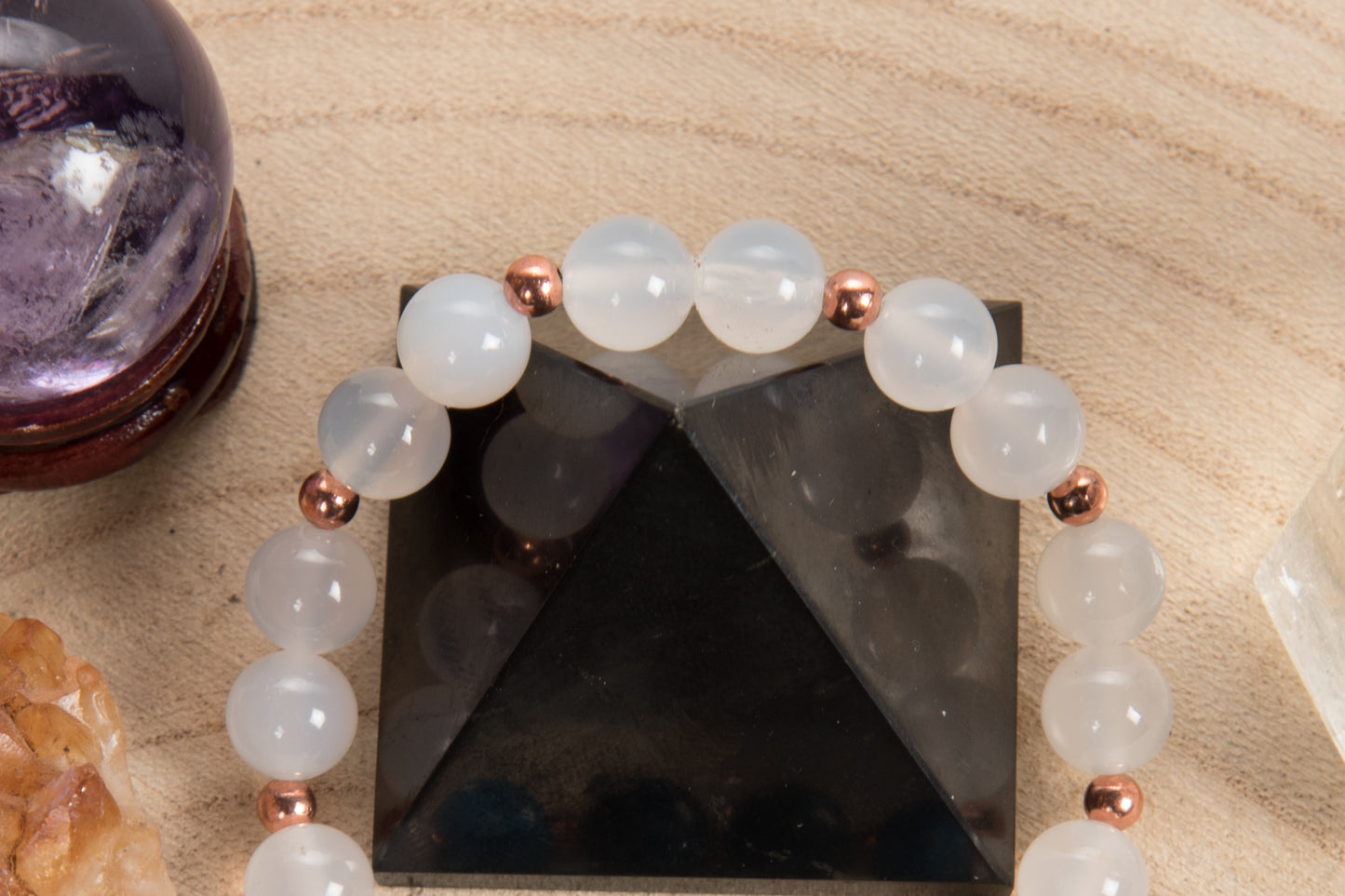 Apatite, Giada Bianca, Charm Chiave in Rame