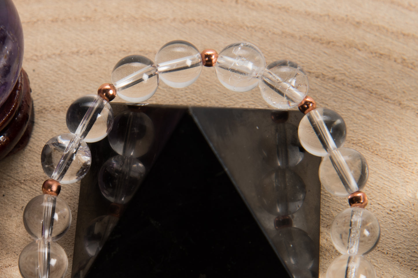 Giada bianca, Cristallo di Rocca, Charm Albero della Vita in Rame