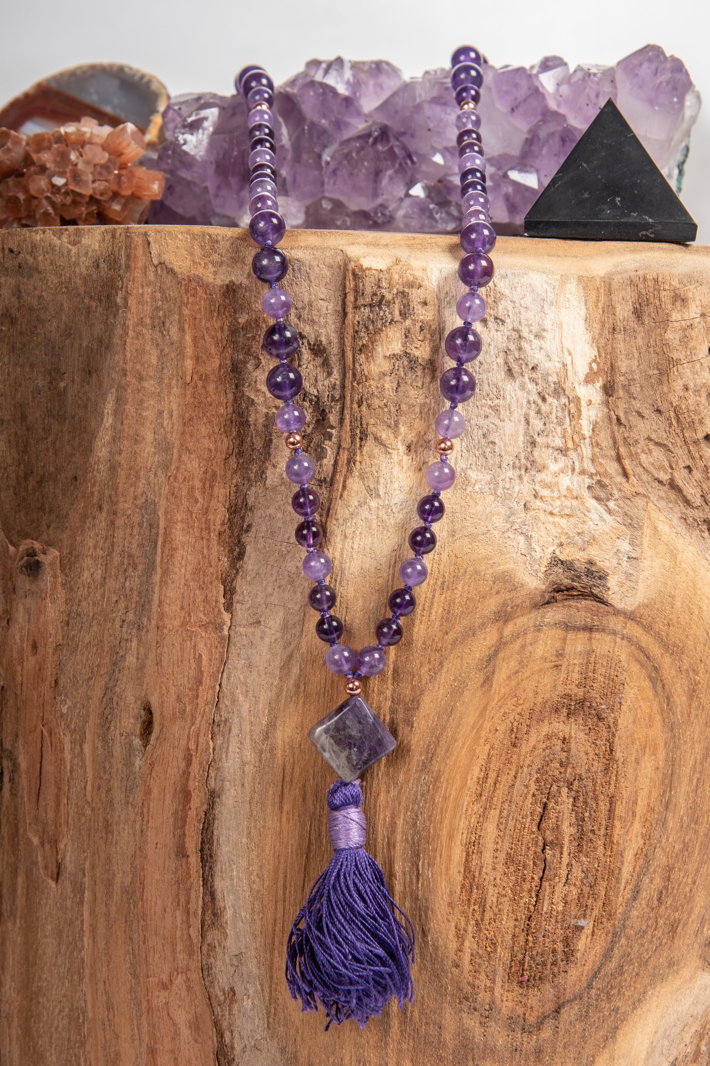 mala in ametista per meditazione