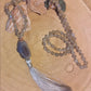 Mala in Labradorite, Pietra guru Agata grigia, Rame