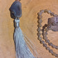 Mala in Labradorite, Pietra guru Agata grigia, Rame