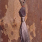 Mala in Labradorite, Pietra guru Agata grigia, Rame