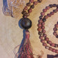 Mala da meditazione in Rodonite, Pietra Guru Agata e rame
