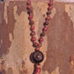 Mala da meditazione in Rodonite, Pietra Guru Agata e rame