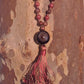 Mala da meditazione in Rodonite, Pietra Guru Agata e rame