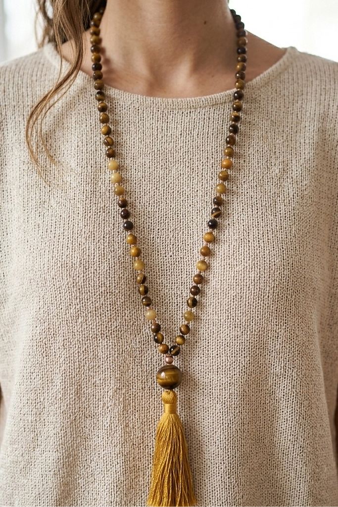 Mala con pietre naturali di Occhio di tigre