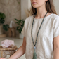 Mala in Diaspro Kambaba, Pietra guru Agata grigia, Rame