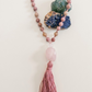 Mala 108 in Rodonite, Pietra Guru Quarzo rosa e Rame