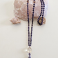 Mala collana da meditazione in Ciaroite , Pietra Guru Quarzo ialino, rame