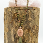 Mala 108 perle in Unakite, Pietra di luna,, Pietra Guru Calcite e Rame