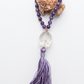 Mala collana da meditazione in Ciaroite , Pietra Guru Quarzo ialino, rame