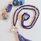 Mala collana da meditazione in Ciaroite , Pietra Guru Quarzo ialino, rame
