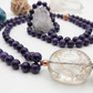 Mala collana da meditazione in Ciaroite , Pietra Guru Quarzo ialino, rame