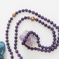 Mala collana da meditazione in Ciaroite , Pietra Guru Quarzo ialino, rame