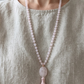 Mala in Quarzo rosa, Pietra Guru Quarzo rosa, Rame