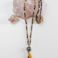 Mala con pietre dure naturali di Occhio di falco, Pietra guru Labradorite, Rame