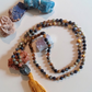 Mala con pietre dure naturali di Occhio di falco, Pietra guru Labradorite, Rame