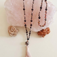 Mala artigianale con pietre naturali di Rodocrosite, Onice, Pietra Guru Lepidolite, Rame