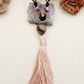 Mala artigianale con pietre naturali di Rodocrosite, Onice, Pietra Guru Lepidolite, Rame