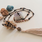Mala artigianale con pietre naturali di Rodocrosite, Onice, Pietra Guru Lepidolite, Rame