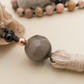 Mala artigianale con pietre naturali di Rodocrosite, Onice, Pietra Guru Lepidolite, Rame