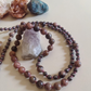 Mala 108 perle di Rodonite pizzo e Ematite, Pietra Guru Rodonite pizzo, Argento 925