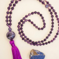 Mala da meditazione in Ametista, Pietra Guru Ametista e Rame