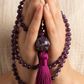 Mala da meditazione in Ametista, Pietra Guru Ametista e Rame