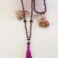 Mala per meditare in Pietra lavica, Lepidolite, Pietra Guru Lepidolite, rame